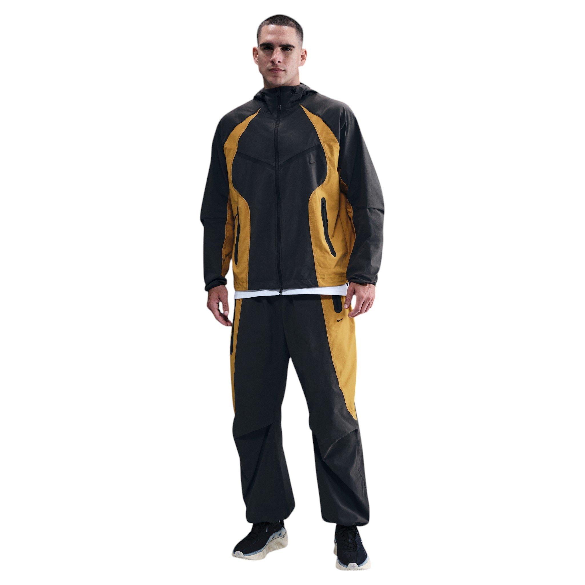 Nike Men's Tech Dri-FIT Woven Color-Block Oversized Pants - Dark Grey/Yellow - DARK GREY/YELLOW